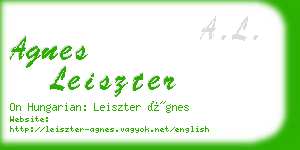 agnes leiszter business card